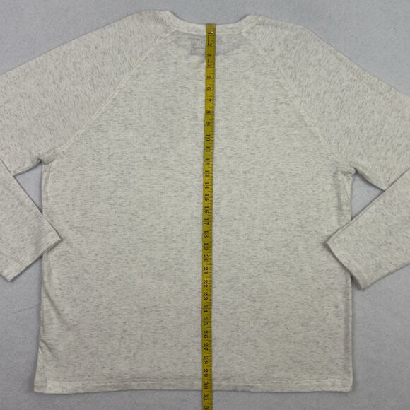 Faherty Mens Cloud Cotton Henley Shirt XXL Ivory Heather Long Sleeve Tee NWT - Picture 6 of 9